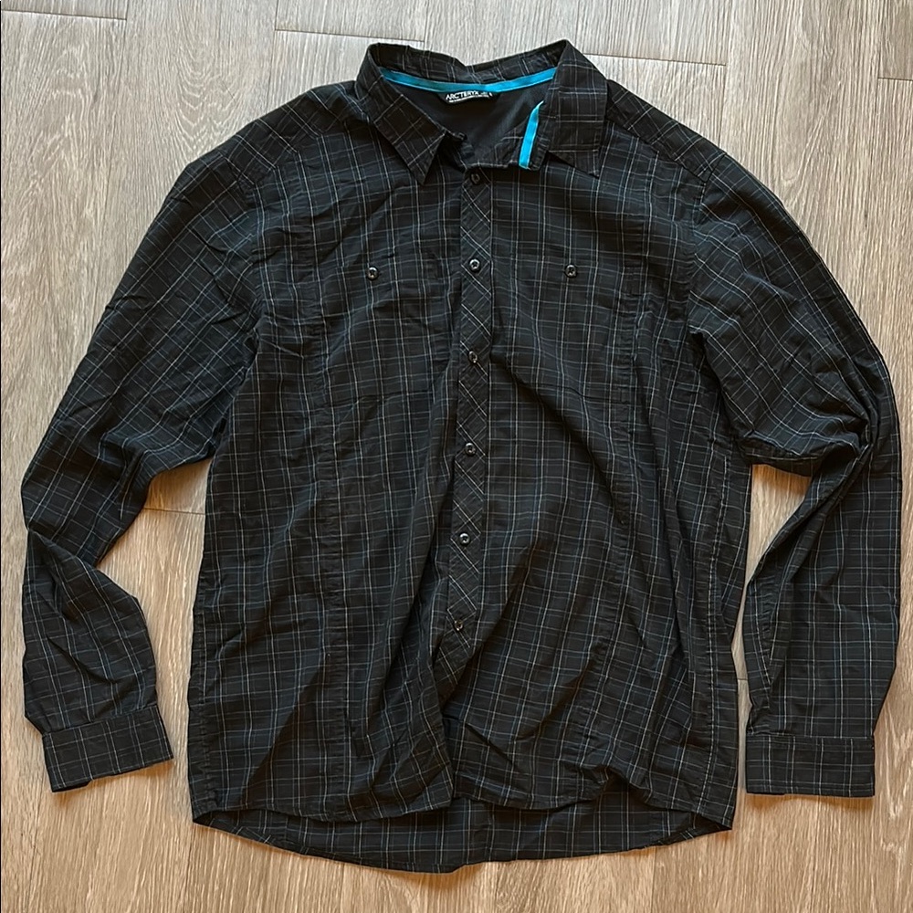 Arc'teryx Black and Blue Plaid Shirt
